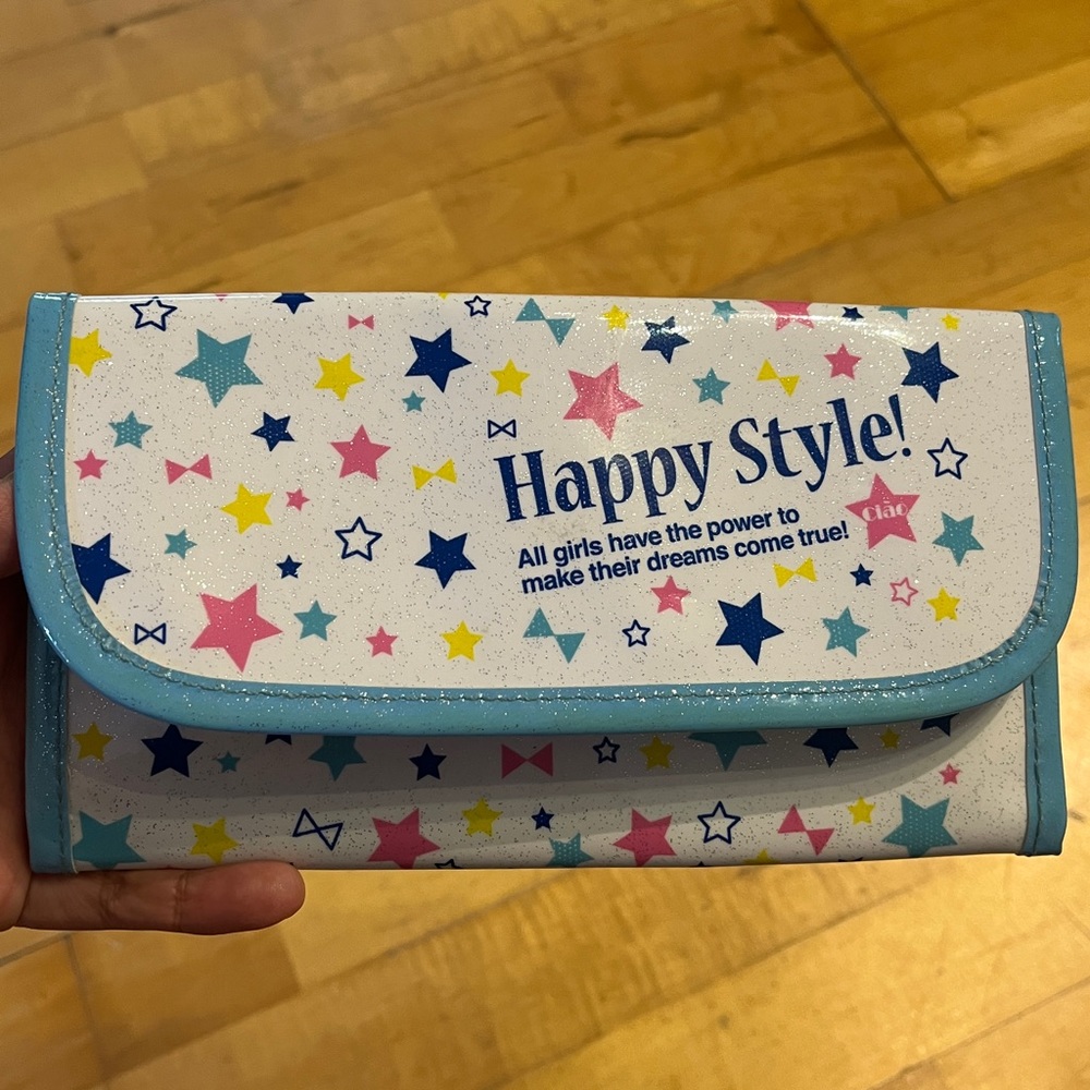 Kawaii Wallet Coin Bag Case Glitter Vinyl Star Clutch Purse Silver Key Charm NEW